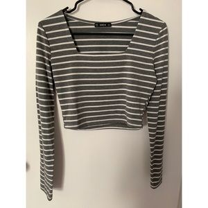 SHEIN Cropped Square Neck Shirt